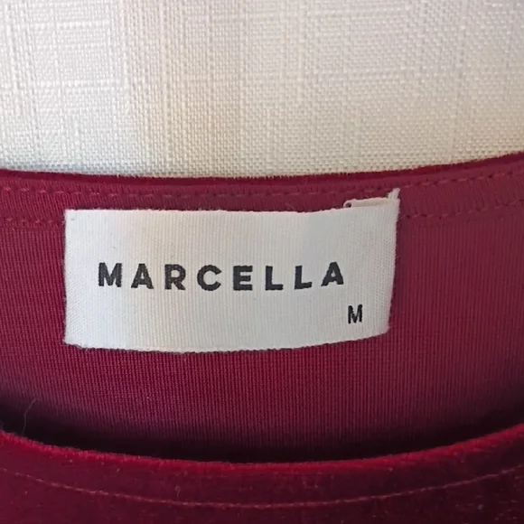 MARELLA Deep Red Velvet Long Sleeve Top Size M - Picture 4 of 7